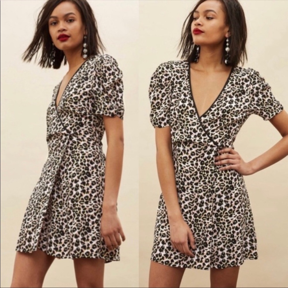 TopShop Leopard Wrap Mini Dress